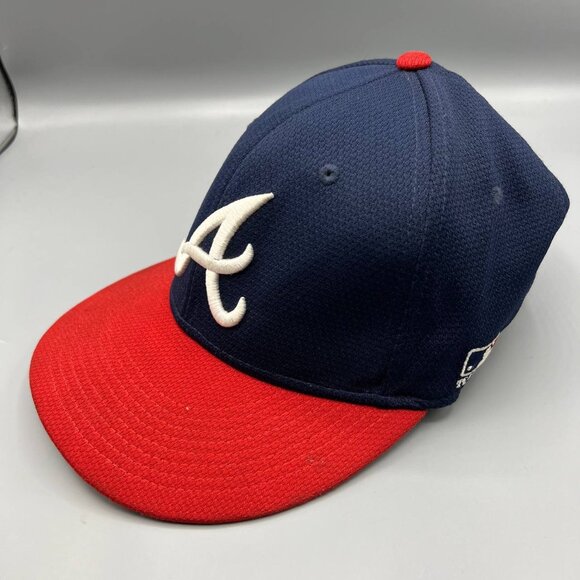 Vintage Atlanta Braves Hat Men Blue Red OC‎ Sports MLB Strap Back Cap New - Picture 2 of 8